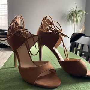 suede brown heels